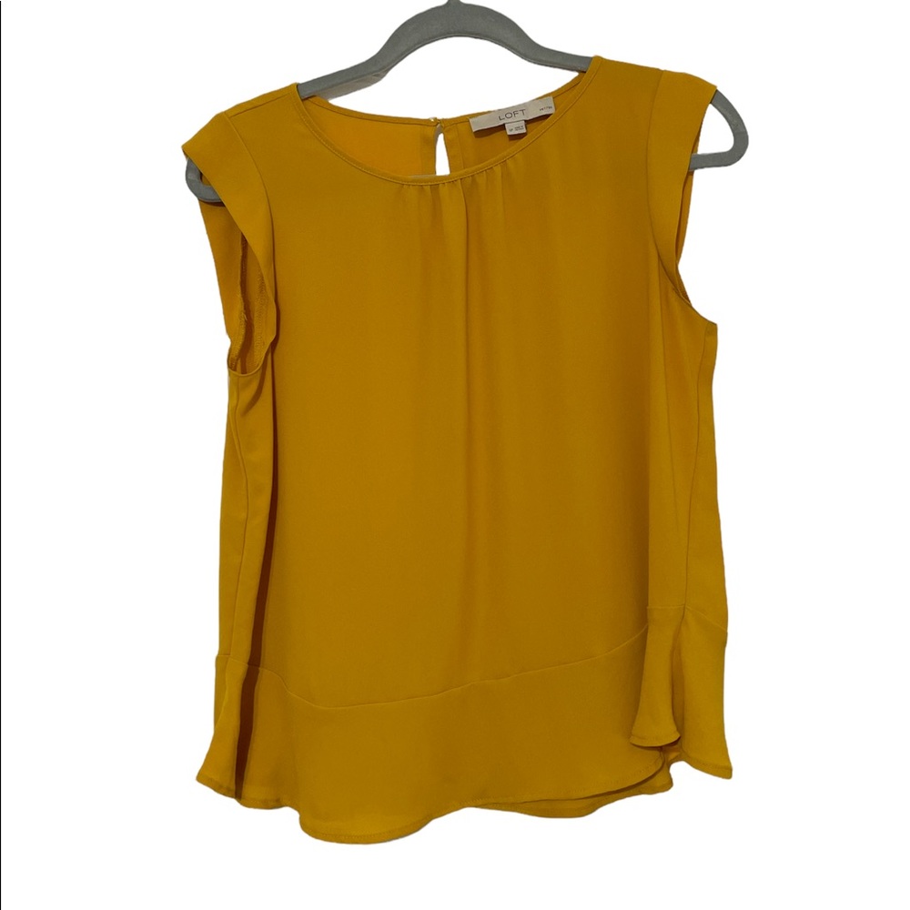 Loft Yellow Flowy Blouse- Small Petite